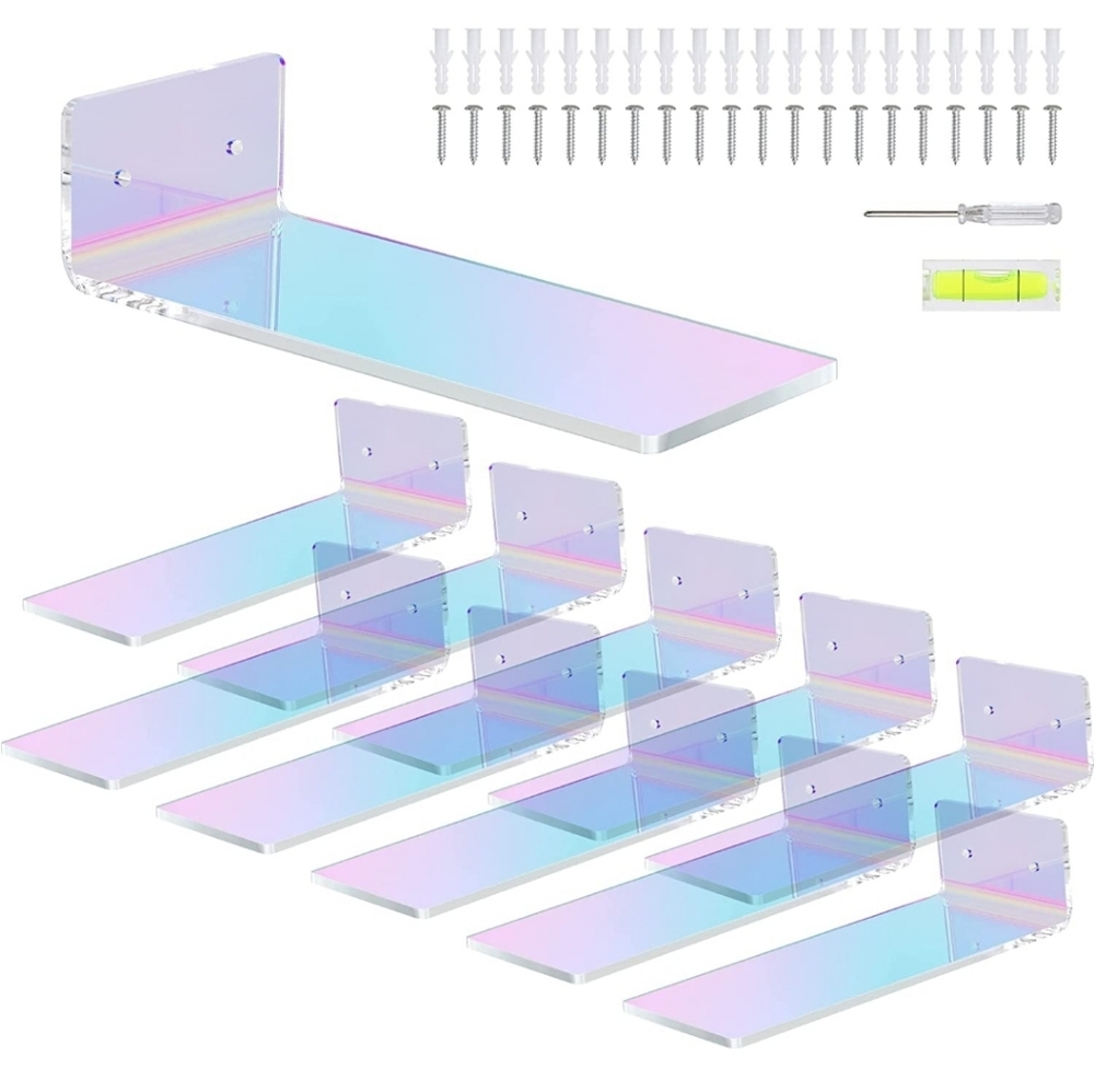 Colorful Acrylic Floating Shelves